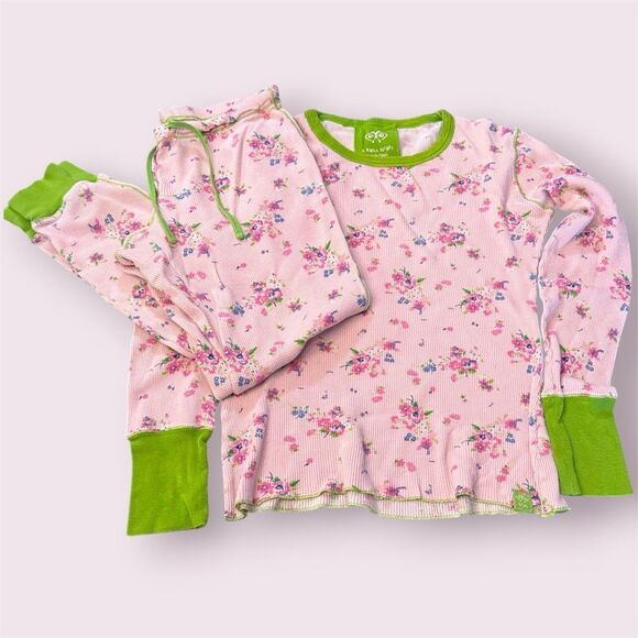 VICTORIA'S SECRET Vintage Y2K Waffle Knit Thermal Floral Pajama Set - Picture 1 of 9
